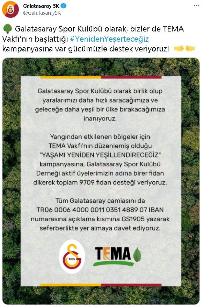 Futbol kulüpleri, orman yangınlarına karşı harekete geçti