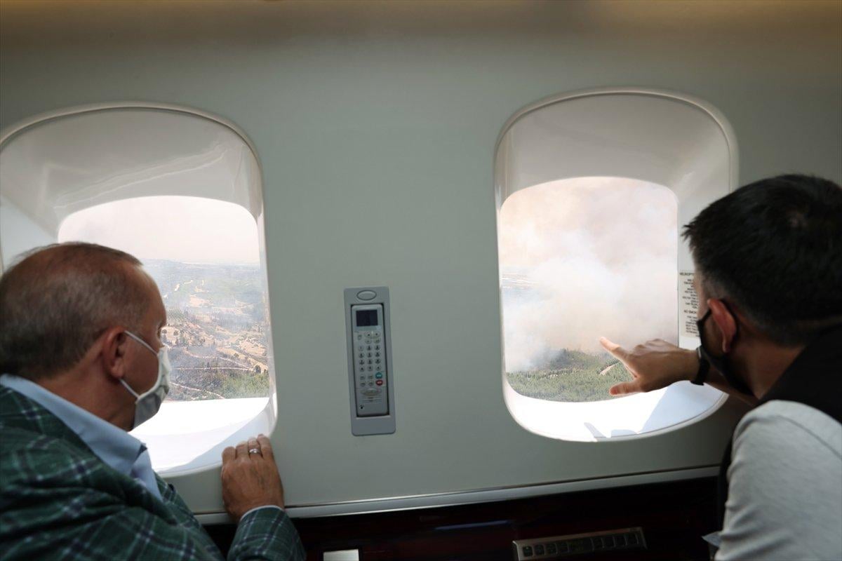 Cumhurbaşkanı Erdoğan yangın bölgesinde