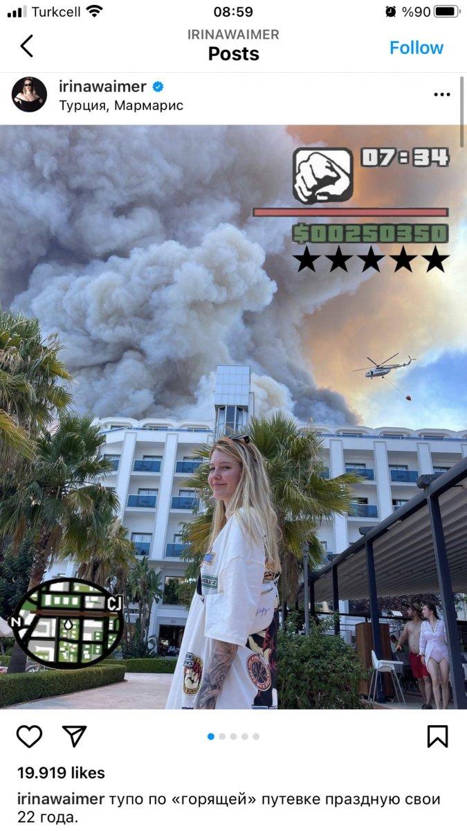 Rus şarkıcı, Antalya'daki yangını alaya alan paylaşım yaptı