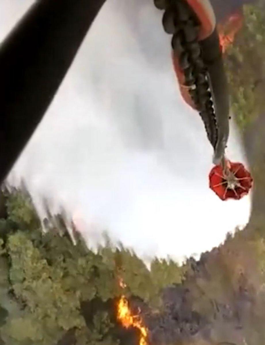 Orman yangınlarıyla mücadeleye havadan bakış