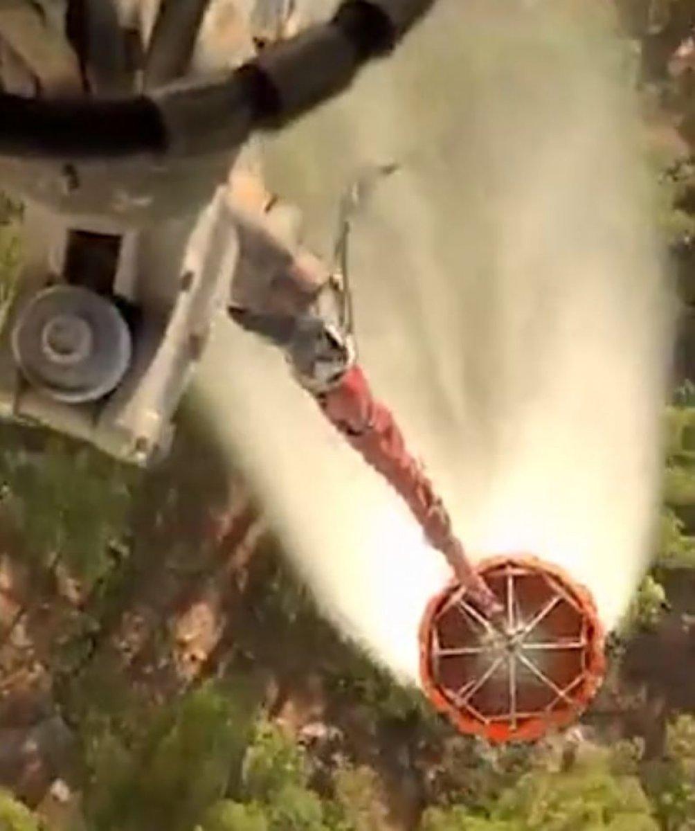 Orman yangınlarıyla mücadeleye havadan bakış