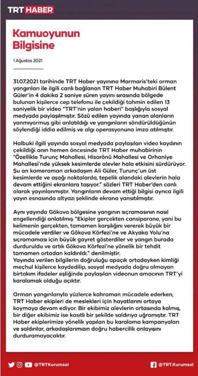 TRT’den ‘yalan haber’ provokasyonuna yanıt