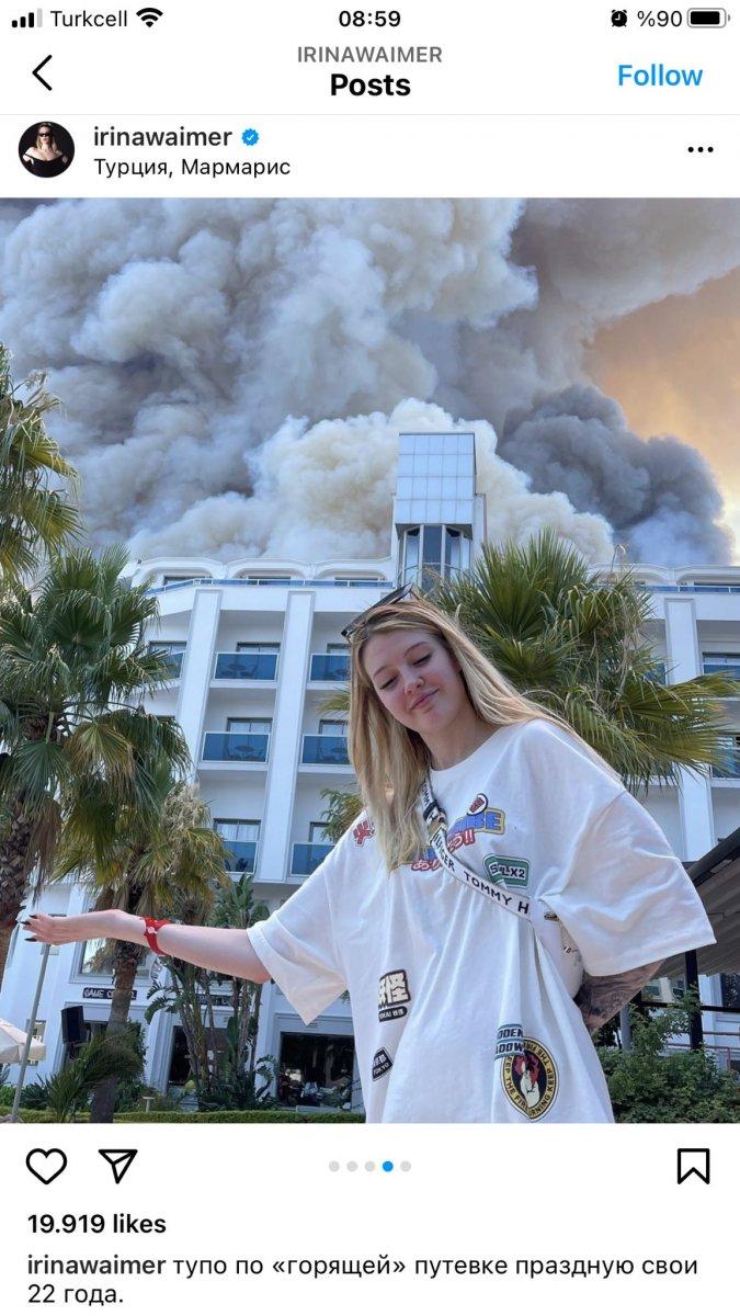 Rus şarkıcı, Antalya'daki yangını alaya alan paylaşım yaptı