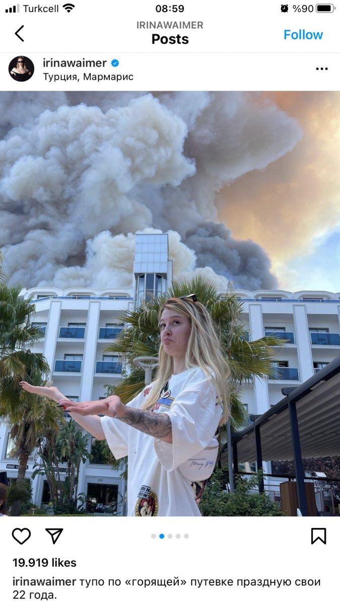 Rus şarkıcı, Antalya'daki yangını alaya alan paylaşım yaptı