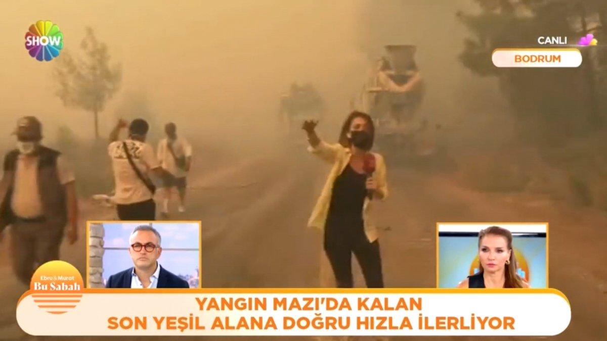 Show Haber muhabirinin Bodrum'da yanan bölgedeki zor anları