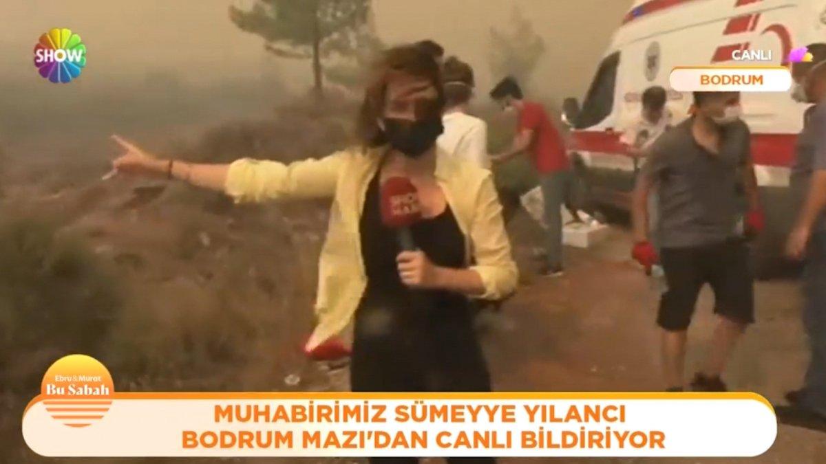 Show Haber muhabirinin Bodrum'da yanan bölgedeki zor anları