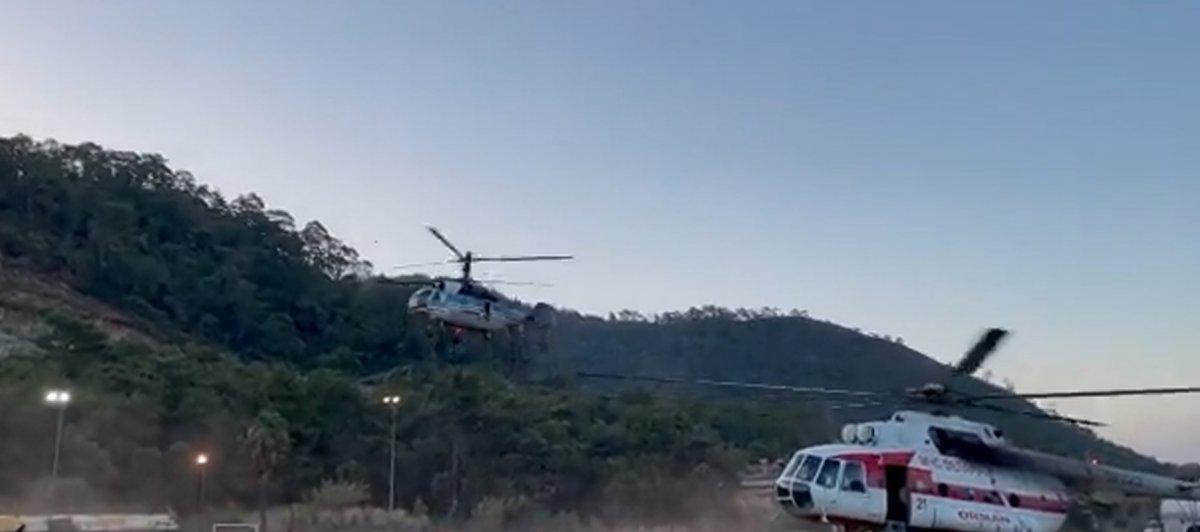 Orman yangınlarına havadan müdahalenin görüntüleri