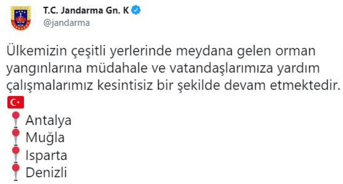 Jandarma'dan yangınlara 2 bin 310 personelle müdahale