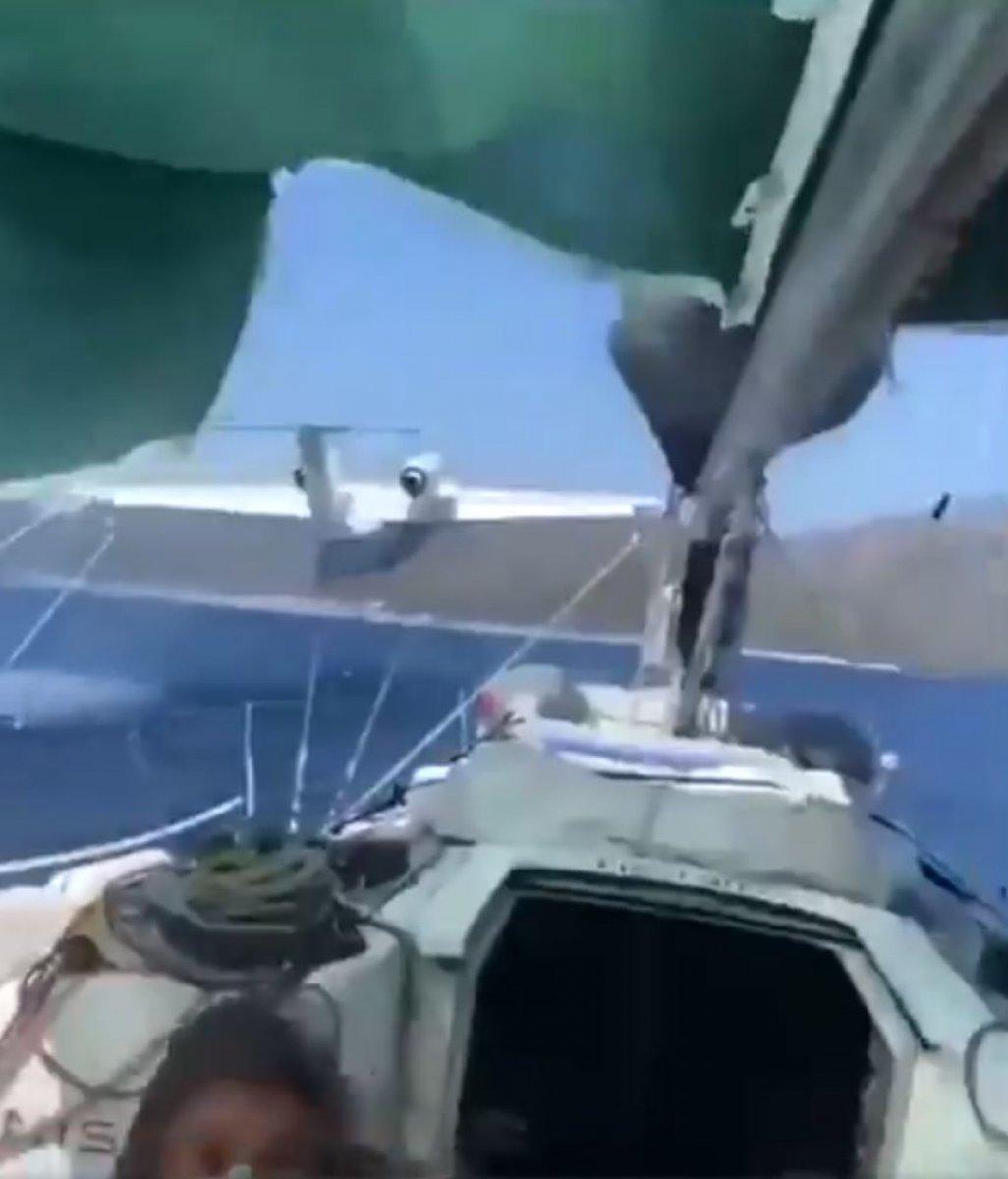 Marmaris'te su alan uçağa tepki gösteren tatilci