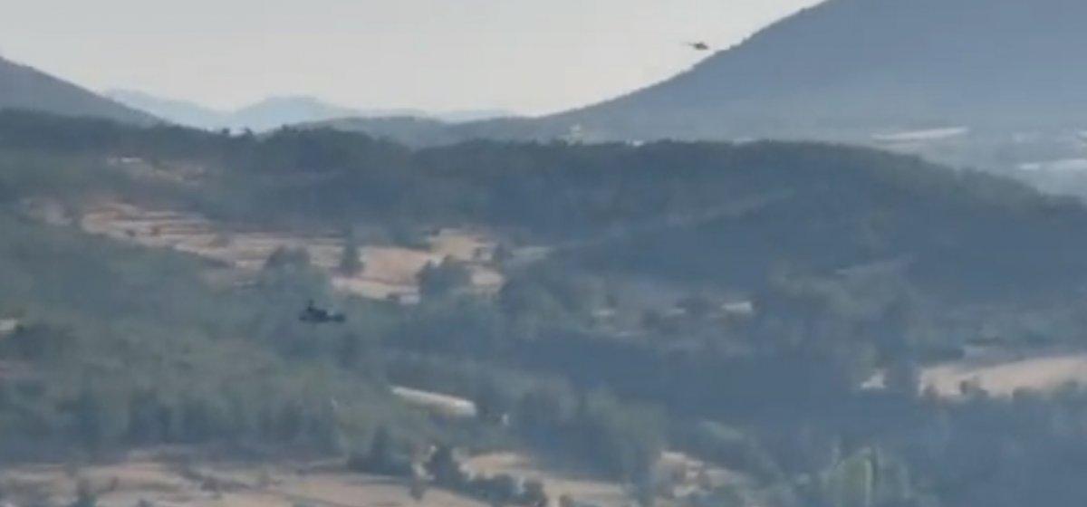 Orman yangınlarına havadan müdahalenin görüntüleri