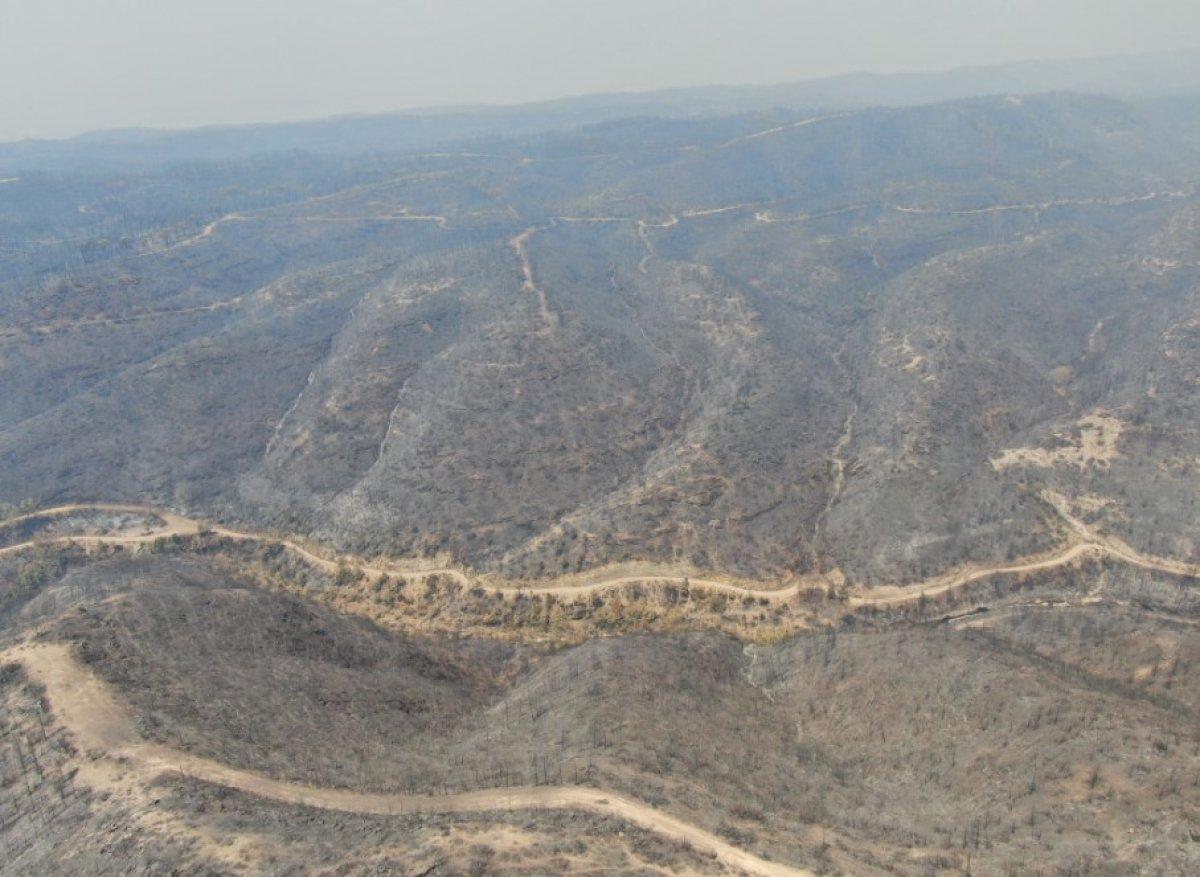 Antalya Manavgat'ta söndürülen alanlar havadan görüntülendi
