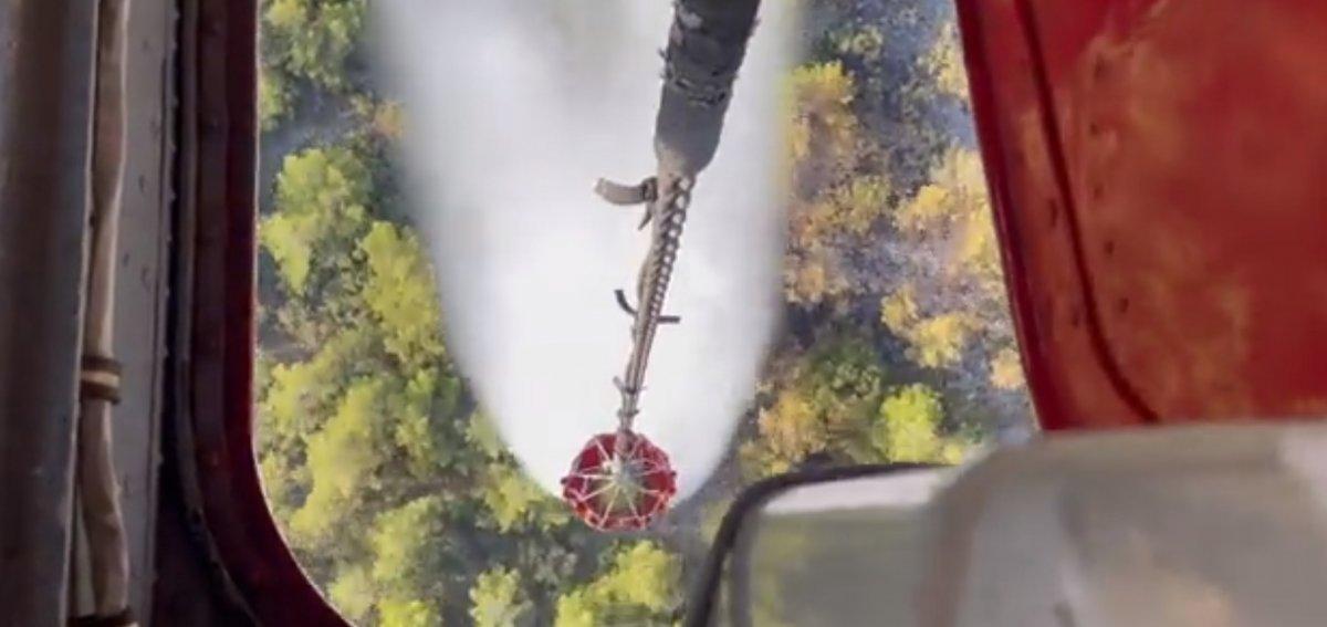 Orman yangınlarına havadan müdahalenin görüntüleri