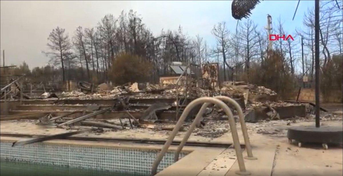 Antalya’da 6 kişilik aile, yangından kurtulmak için havuza sığındı