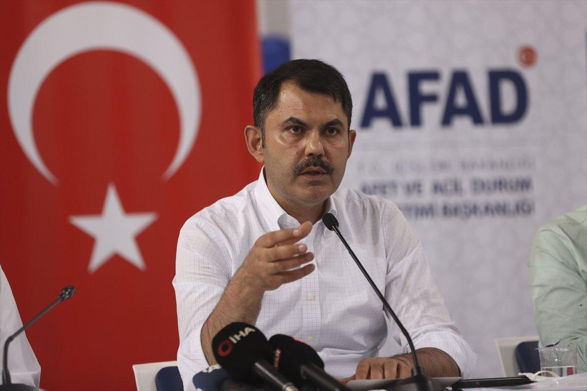 Murat Kurum:Yangında zarar gören konutlar yerine yapılacak