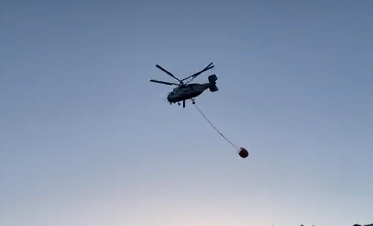 Orman yangınlarına havadan müdahalenin görüntüleri