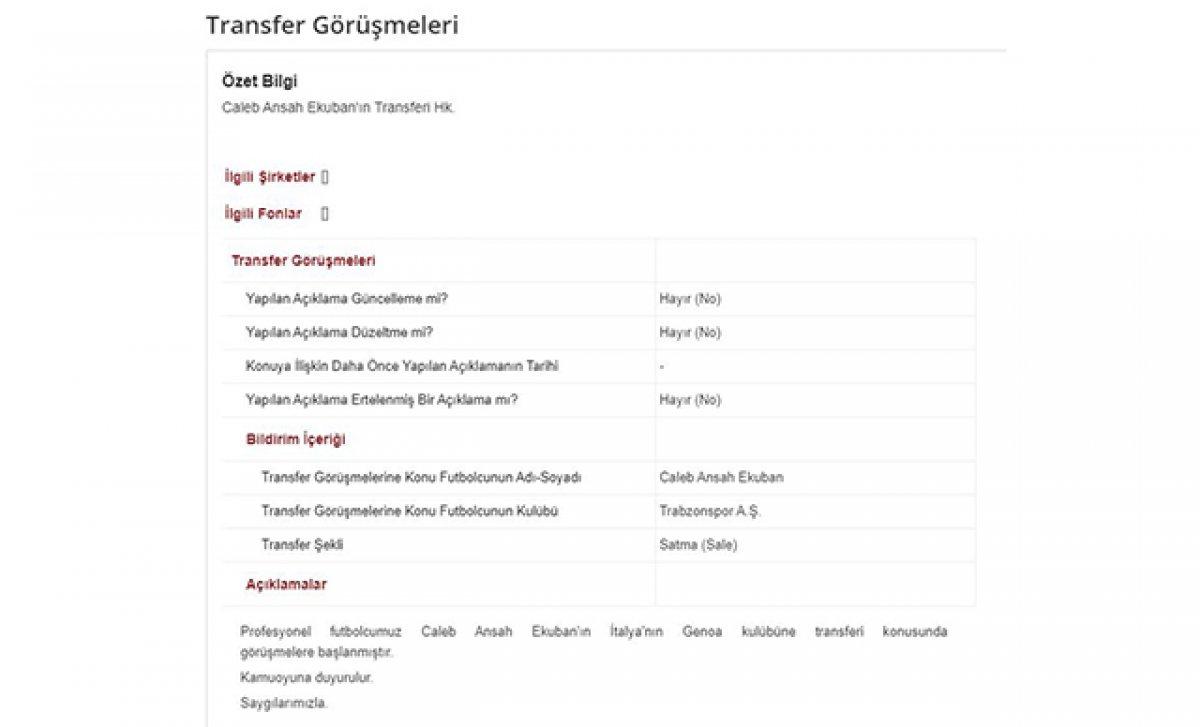 Ekuban, Genoa ile anlaştı