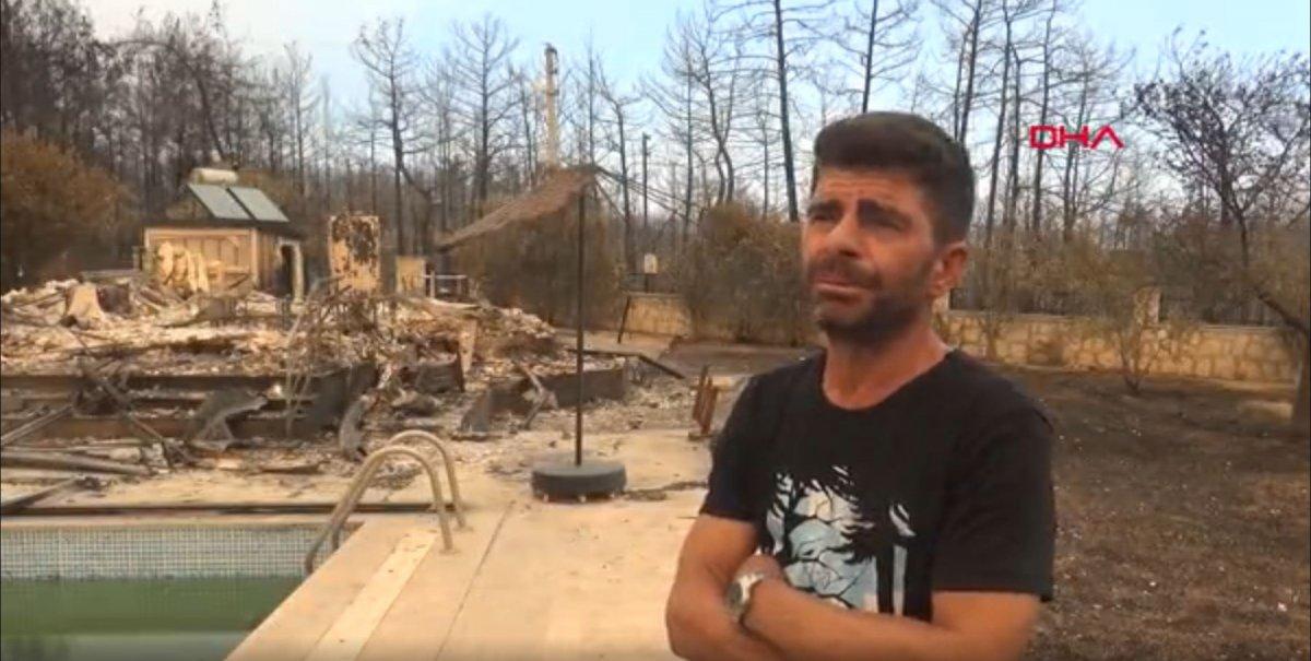 Antalya’da 6 kişilik aile, yangından kurtulmak için havuza sığındı