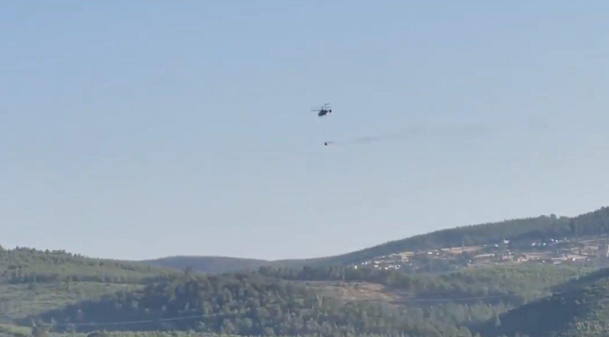 Orman yangınlarına havadan müdahalenin görüntüleri