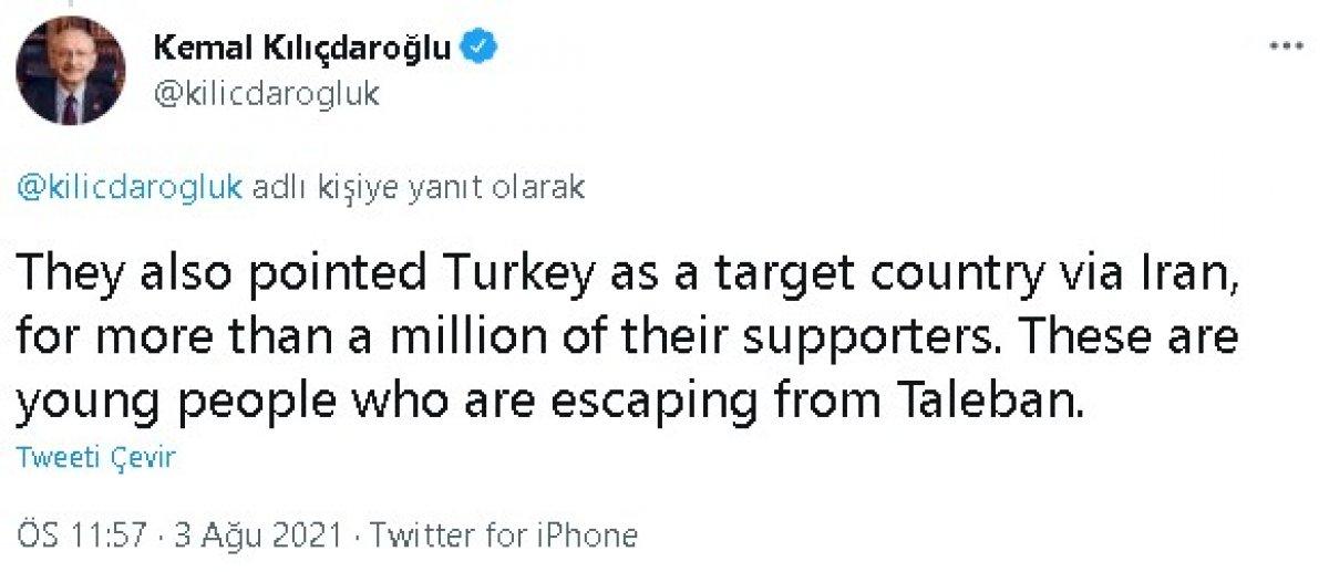 Kılıçdaroğlu'ndan Afgan göçmen paylaşımı
