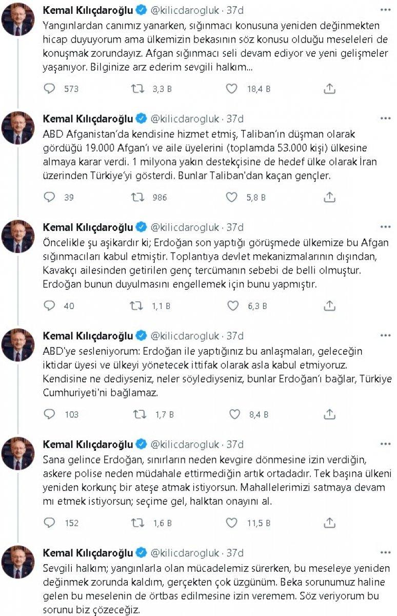 Kılıçdaroğlu'ndan Afgan göçmen paylaşımı