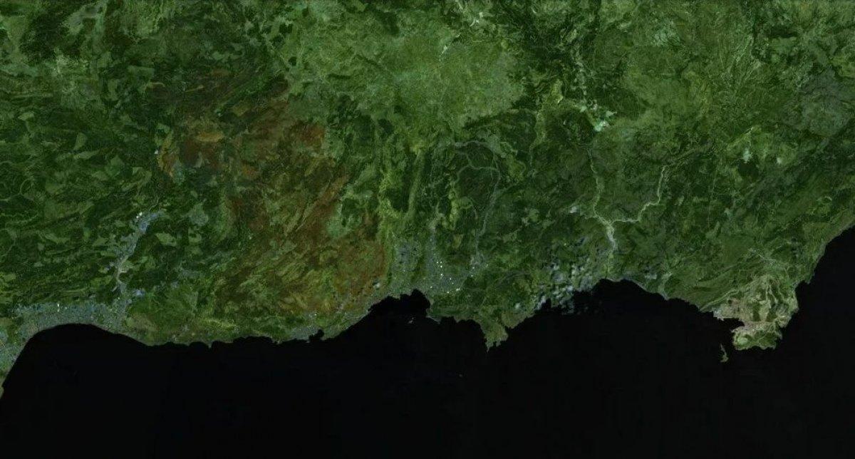 Orman yangınlarının uydudan görüntüleri