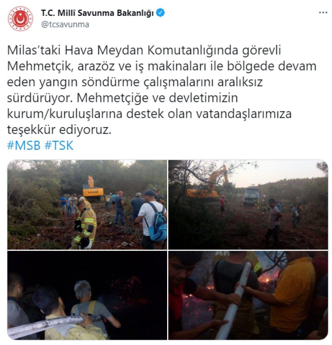 TSK yangın bölgelerine takviyelerini sürdürüyor