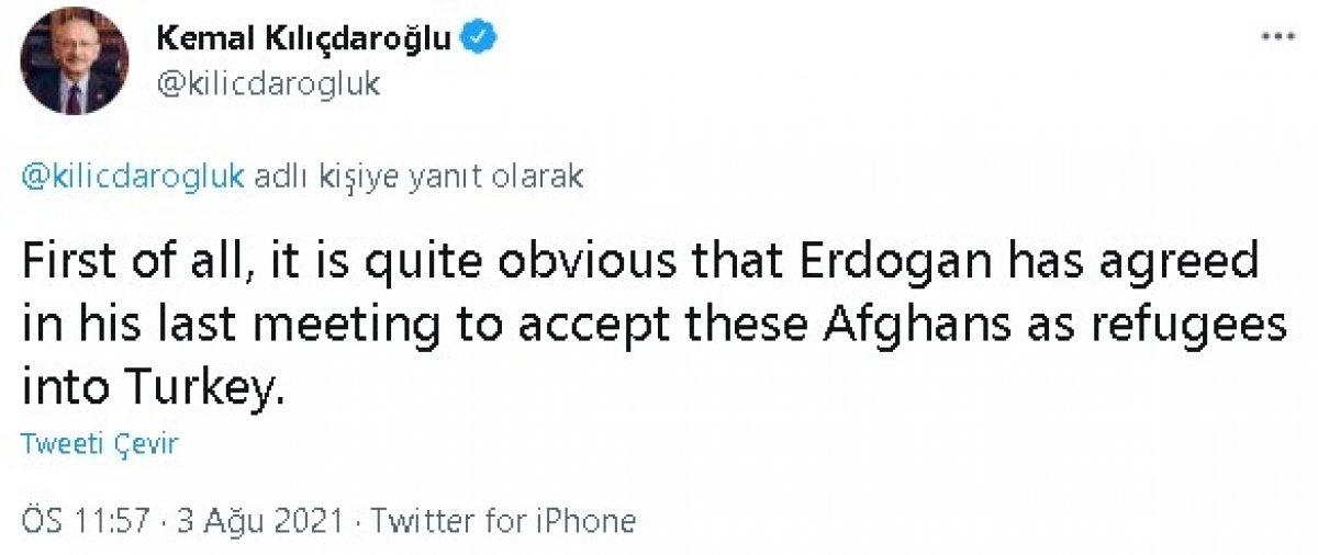 Kılıçdaroğlu'ndan Afgan göçmen paylaşımı