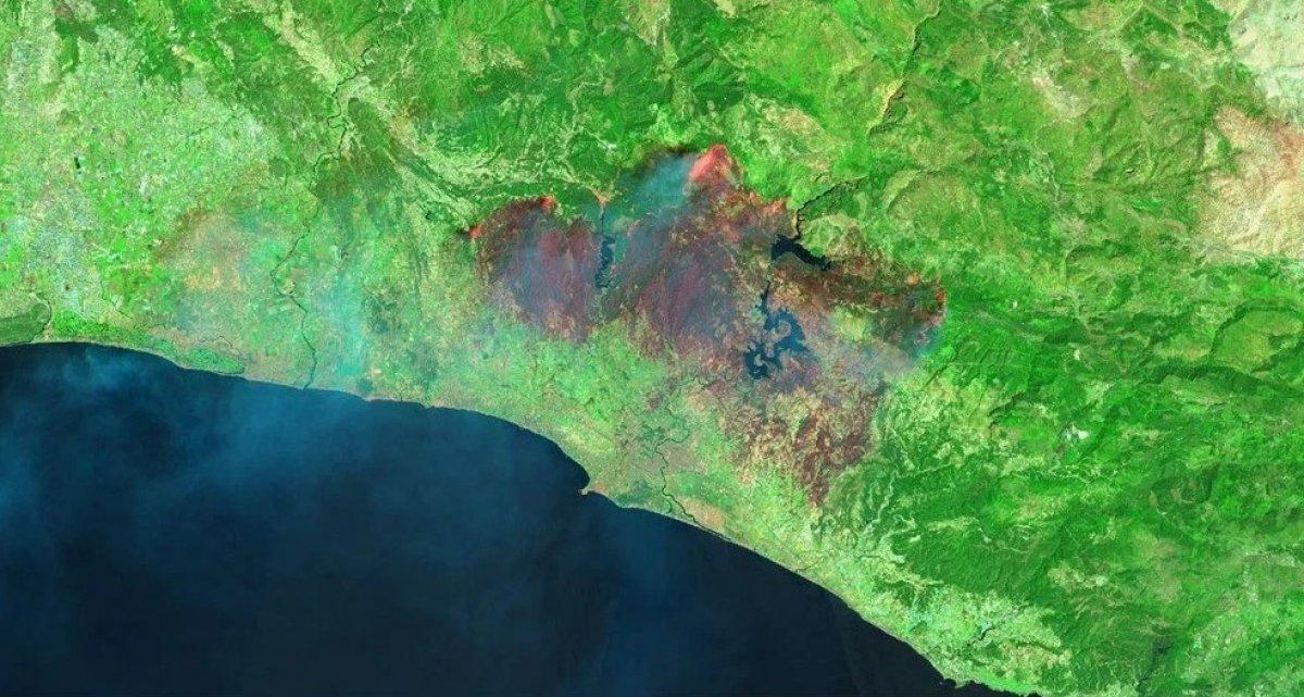 Orman yangınlarının uydudan görüntüleri