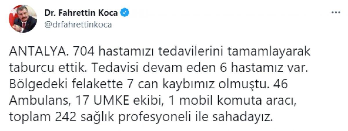 Fahrettin Koca, yangından etkilenen vatandaşlarla ilgili bilgi verdi