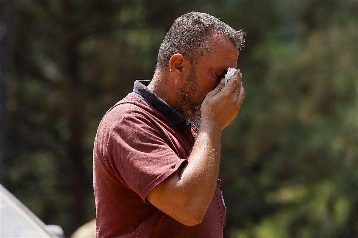 Manavgat'ta alevlerin ortasında kalan orman işçisinin anonsu