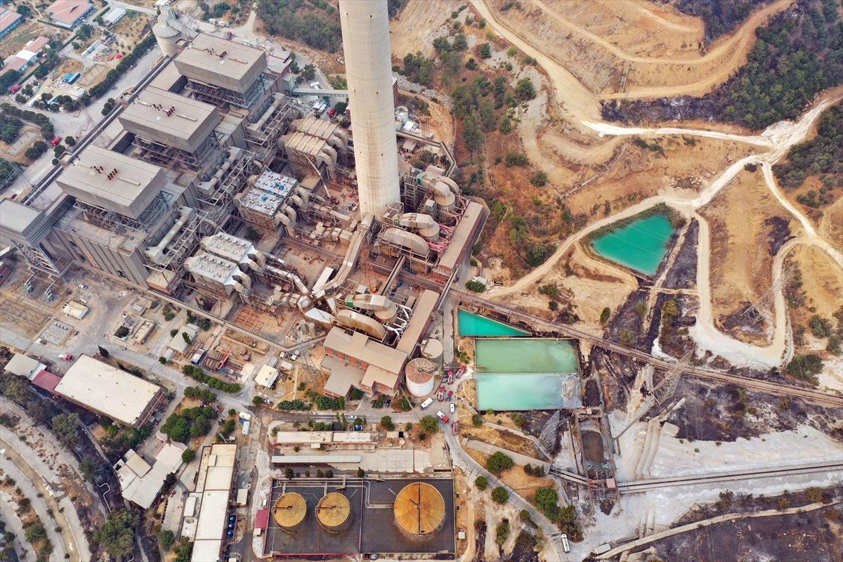 Kemerköy Termik Santrali havadan görüntülendi