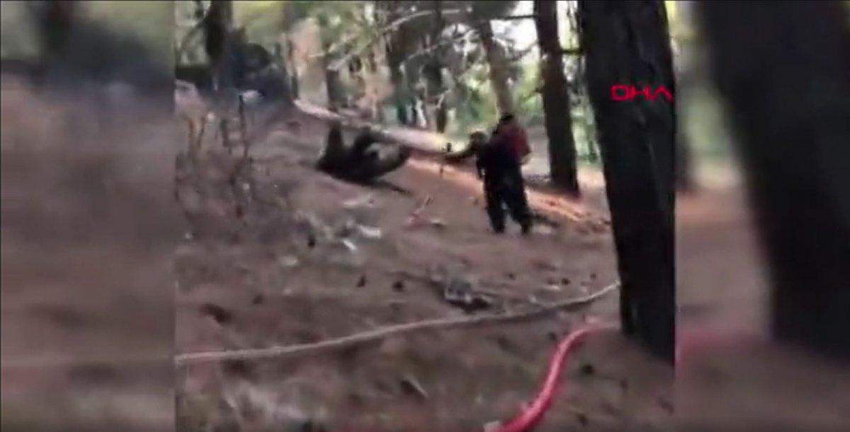 Antalya’da yaşlı kadın orman ekipleri için erzak taşıdı