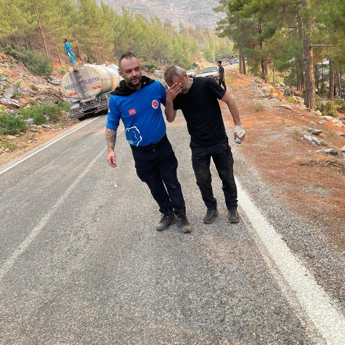 Gurbetçi itfaiyeci, Almanya’dan Antalya’ya gelerek gönüllü oldu