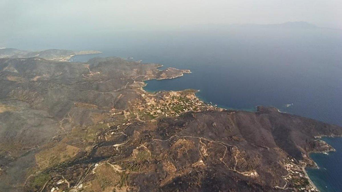 Yangın sonrası Muğla gökyüzünden böyle görüntülendi