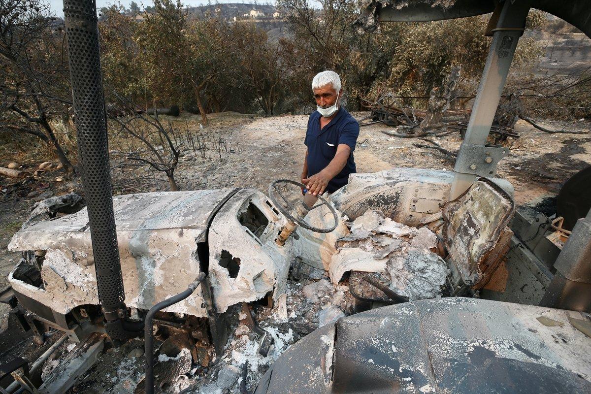 Manavgat'ta traktörü yanan çiftçiye devlet desteği