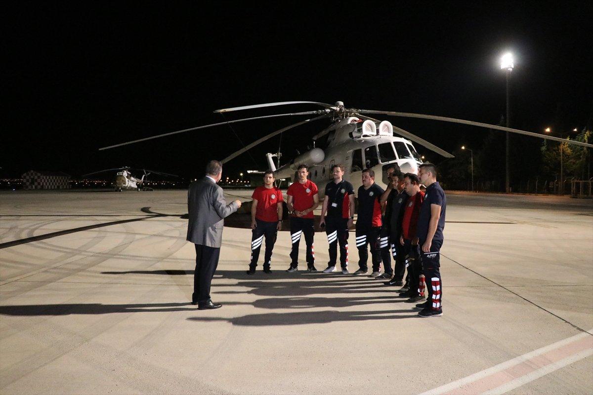 Ukrayna'dan gelen 5 helikopter, yangına gece müdahalesi için hazırlanıyor