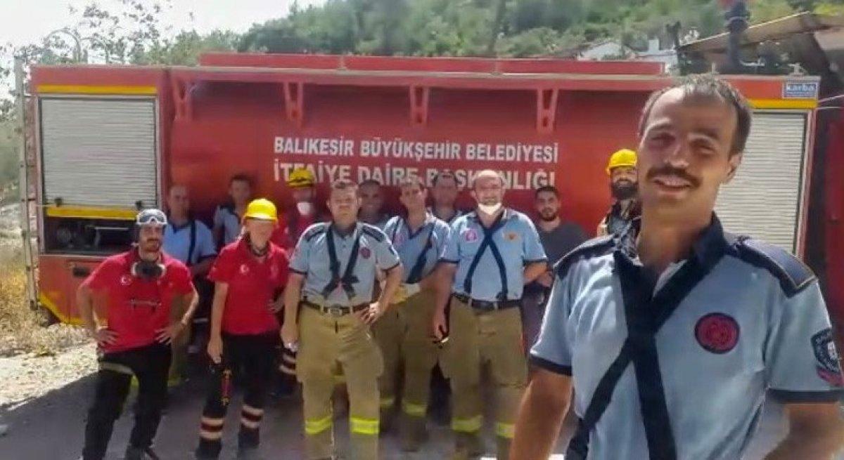 İtfaiye personelinden eşine videolu doğum günü sürprizi
