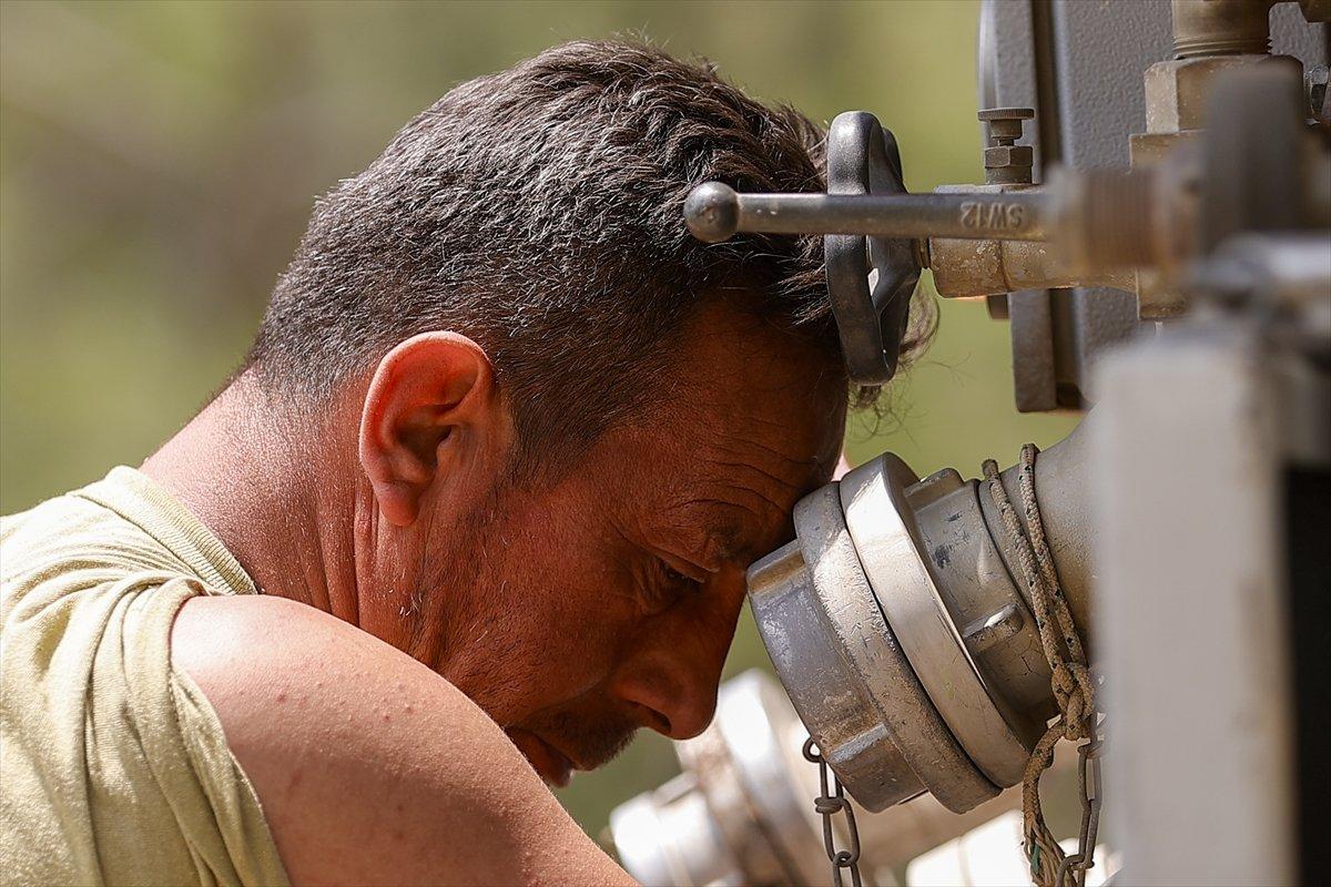 Manavgat'ta alevlerin ortasında kalan orman işçisinin anonsu