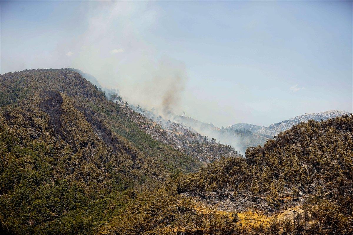 Manavgat'ta alevlerin ortasında kalan orman işçisinin anonsu