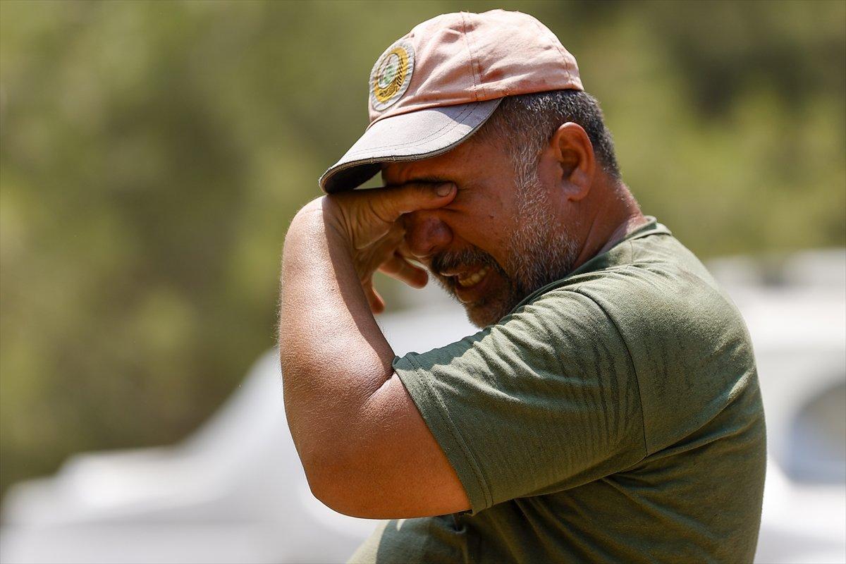 Manavgat'ta alevlerin ortasında kalan orman işçisinin anonsu