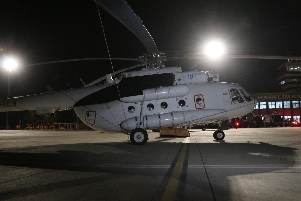 Ukrayna'dan gelen 5 helikopter, yangına gece müdahalesi için hazırlanıyor