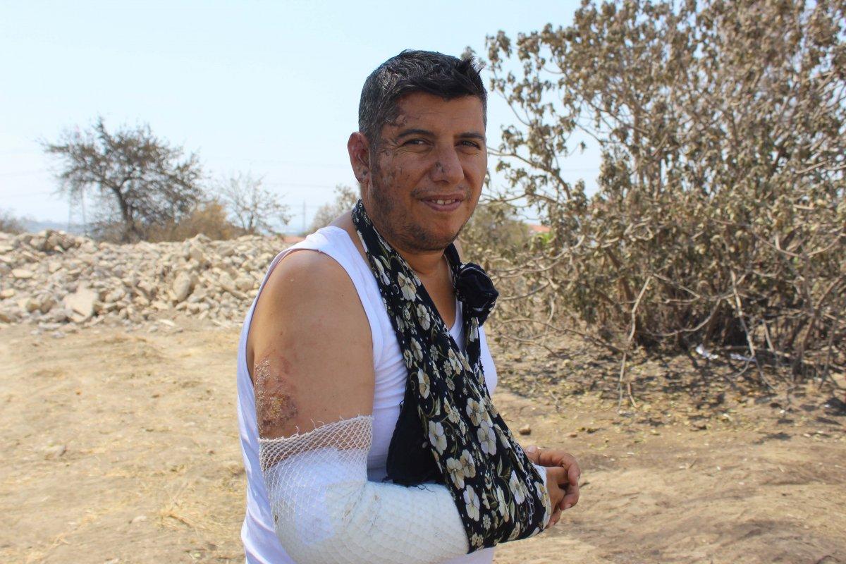 Manavgat'ta alevlerin arasından anne ve babasını kurtarmayı başardı