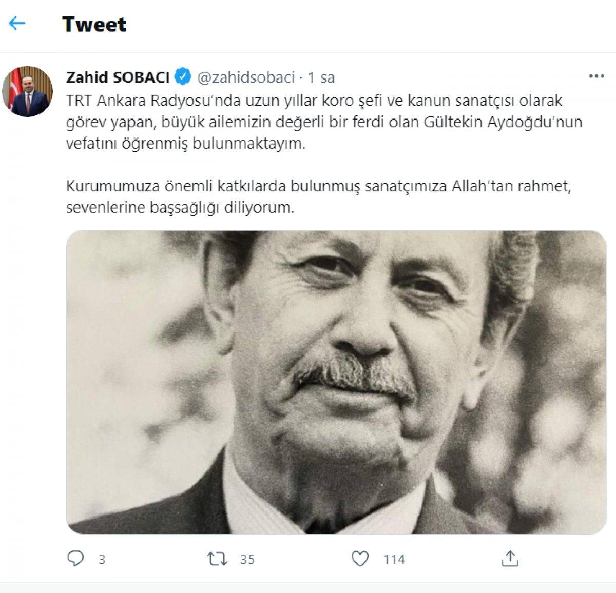 Gültekin Aydoğdu hayatını kaybetti