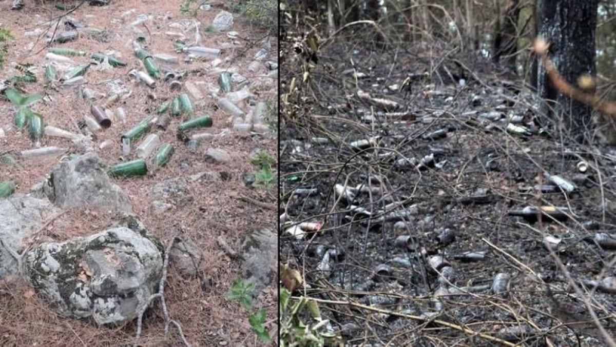 Orman yangını sonrasında dikkat çeken kirlilik