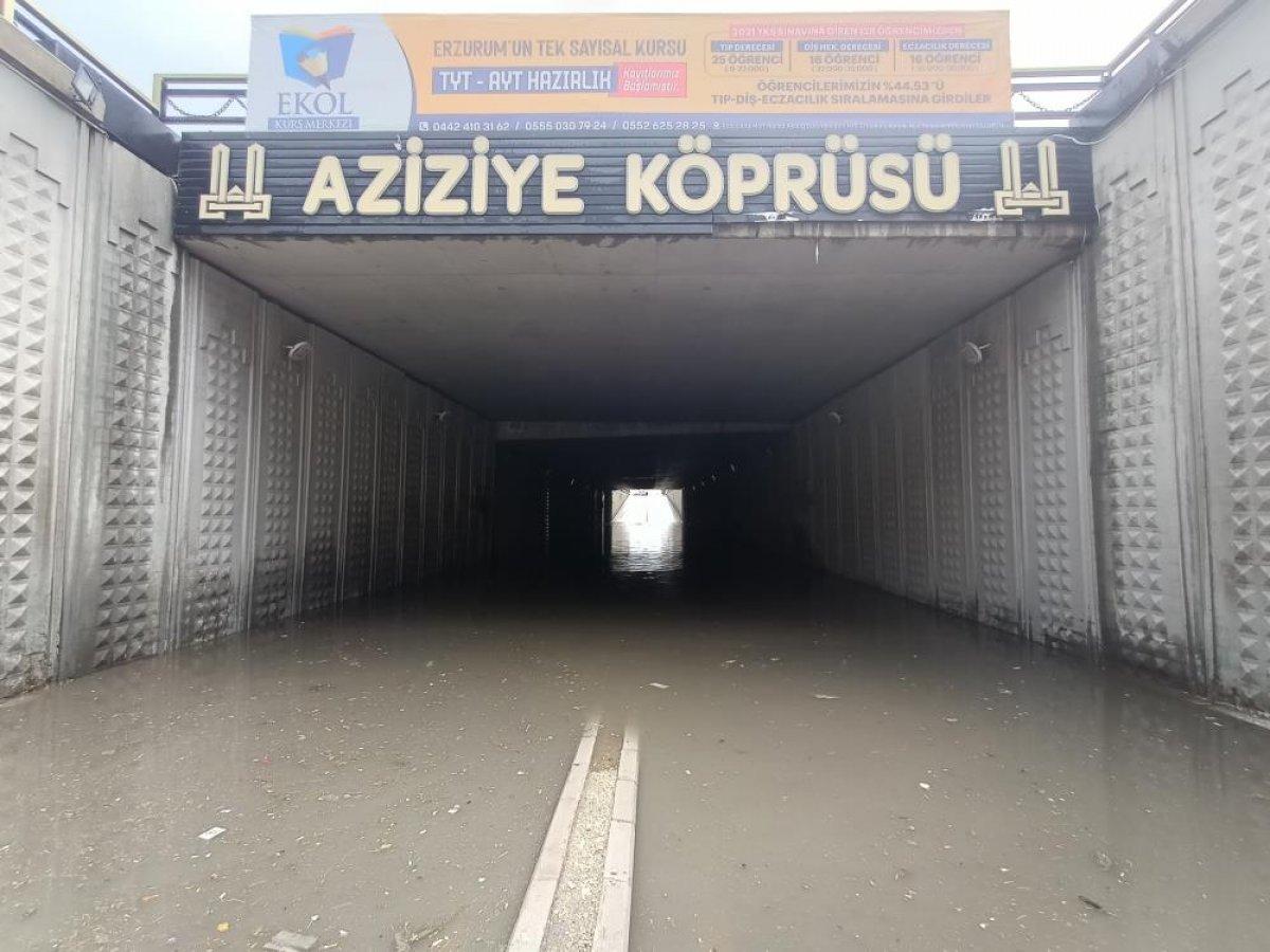 Erzurum'da sağanak yağış etkili oldu