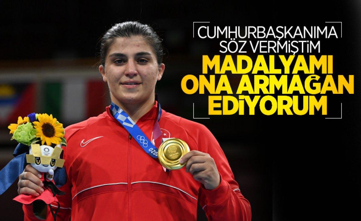 Cumhurbaşkanı Erdoğan'dan Busenaz Sürmeneli'ye tebrik telefonu