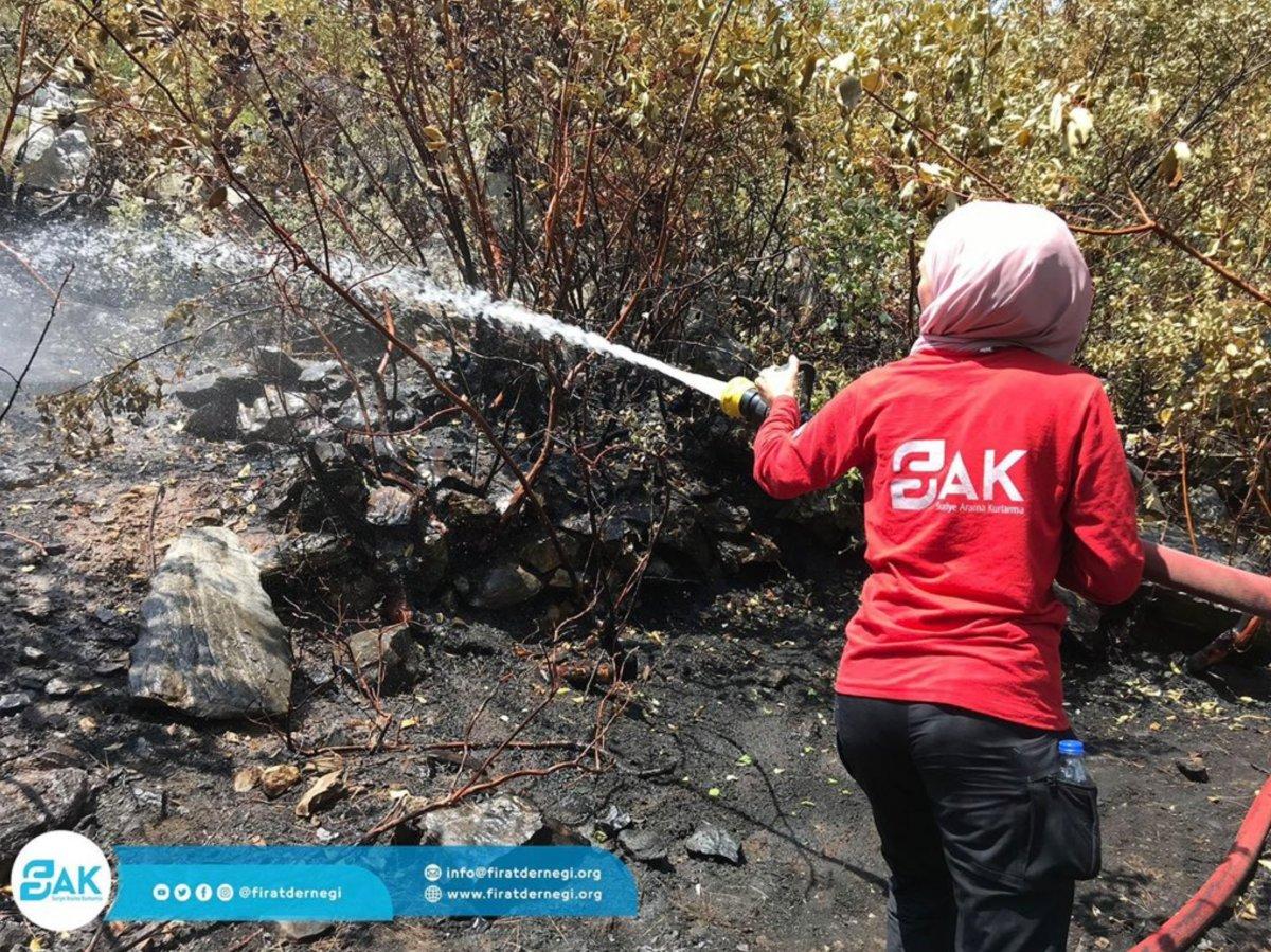 Suriyeliler, yangınlarla mücadele için Türkiye'ye geldi