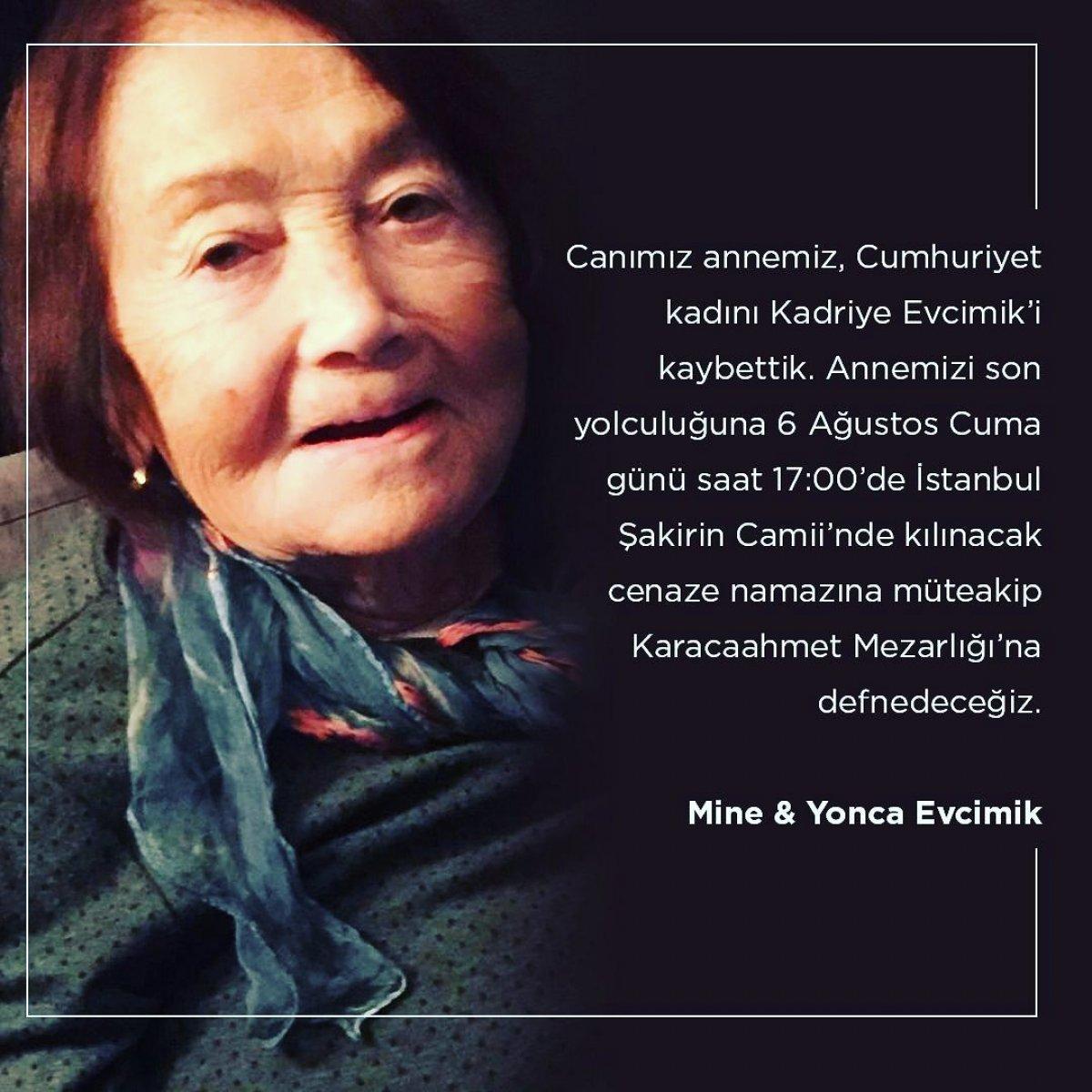 Yonca Evcimik'in annesi son yolculuğuna uğurlandı