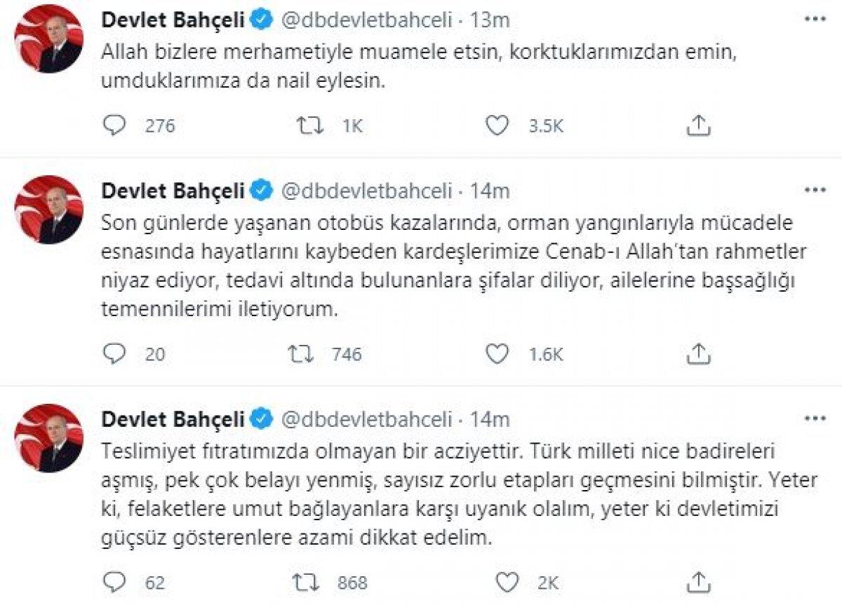Devlet Bahçeli: Devletimizi güçsüz gösterenlere azami dikkat edelim