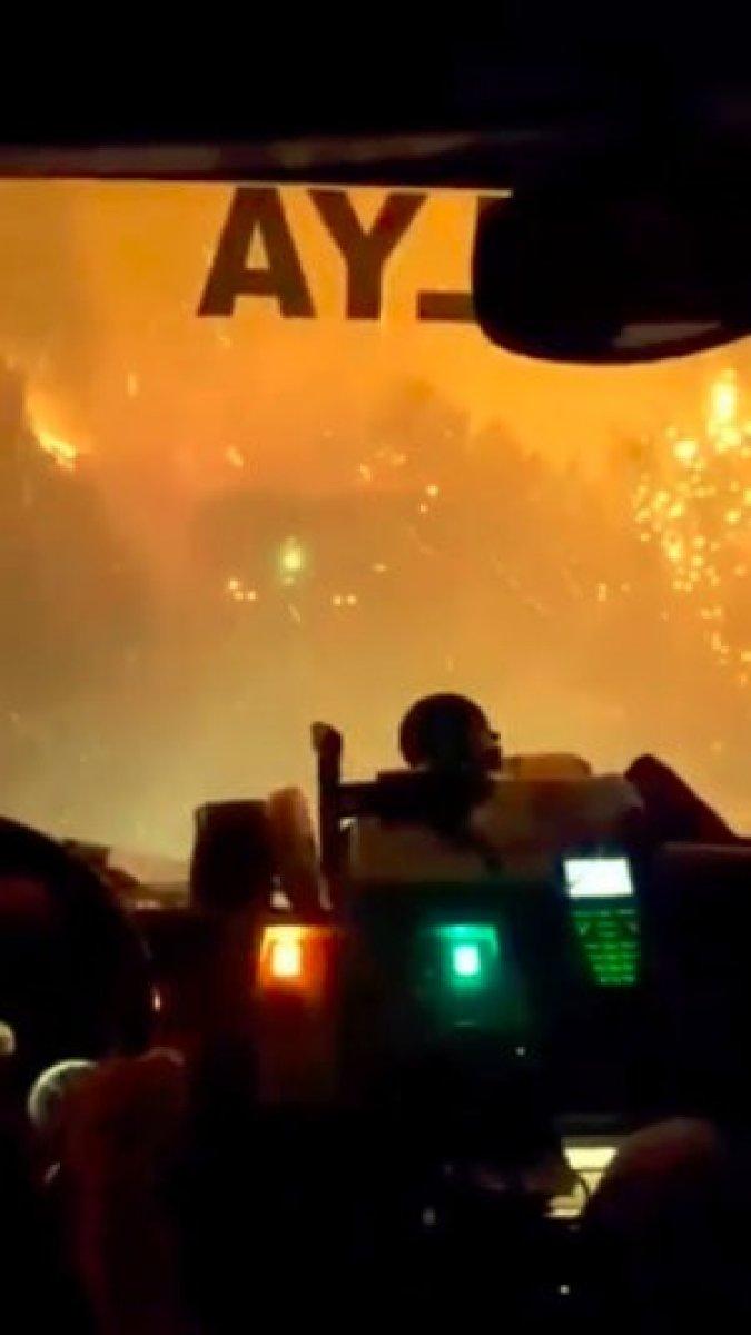 Antalya'da alevlerin ortasında kalan ekibin kurtulma anları kamerada